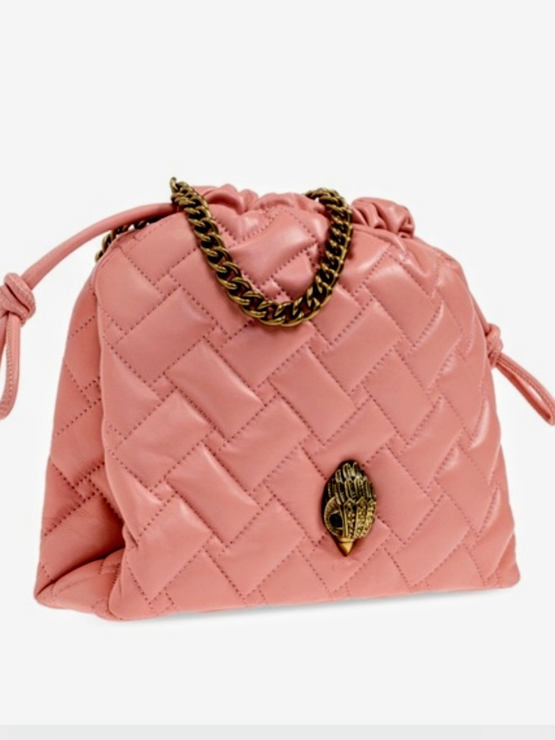 Nwt Kurt Geiger Kensington Pink Small Drawstring Crossbody Shoulder W/Dusty New